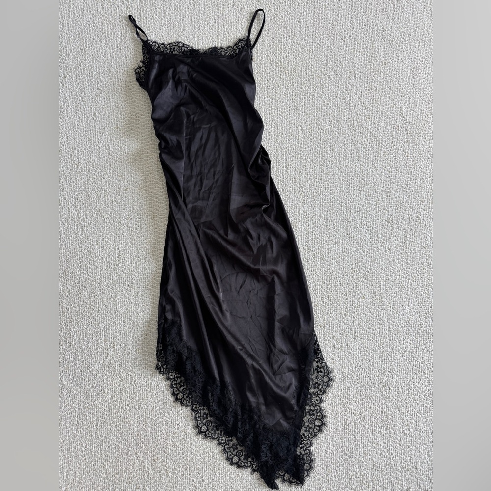Black Dress with Lace Trim